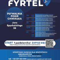 Na plakacie widać harmonogram zajęć oraz QR Code odsyłający do formularza zapisowego na zajęcia. Ponadto widoczne są dane kontaktowe, logo projektu oraz informacja do kogo skierowane są zajęcia.