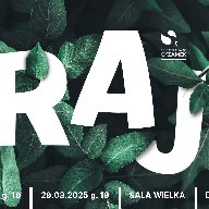 Grafika przedstawia papugi na tle liści i napisy.