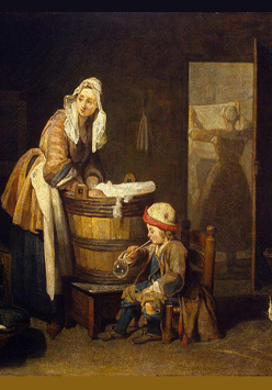 Obraz Jeana Siméona Chardina - Praczka - lata 1730, olej na płótnie