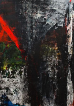 obraz - abstrakcja w ciemnych kolorach