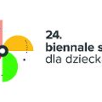 Logo Biennale Sztuki dla Dziecka - kolorowy wiatraczek i napis obok.