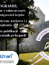 Plakat reklamujący Ogólnopolską Konferencję Larpową KoLa 2024. Widok na Zamek Cesarski, kukiełka i informacje o wydarzeniu.