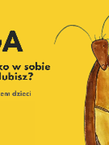 Plakat, na żółtym tle rysunek robaka, obok napisy informujące o wydarzeniu.
