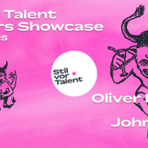 Plakat zespołu Olivier Koletzki i Cioz - 20 lat Stil vor Talent. Na różowym tle rysunki trzech diabłów, obok napisy, które informują o wydarzeniu.