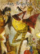 Rysunek bajkowej postaci Pana Kleksa, w jego gabinecie wypełnionym różnymi sprzętami.