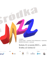 Plakat wydarzenia, kolorowy napis na białym tle