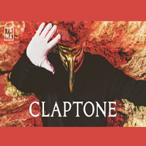 Plakat wydarzenia ze zdjęciem artysty w masce