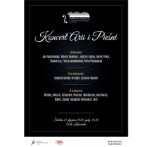 Plakat wydarzenia: na czarnym tle białe napisy.