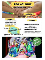 Na górze dłonie jedna na drugiej, na dole dziecko zakrywa pomalowanymi dłońmi twarz, na środku tekst.