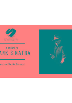 Na różowym tle zielone napisy po lewej a po prawej Na zielonym tle Frank Sinatra.