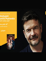 Plakat wydarzenia ze zdjęciem pisarza