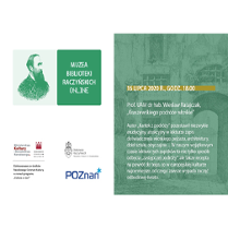 Plakat wydarzenia, po prawej na zielonym tle białe napisy, po lewej zdjęcie Kraszewskiego