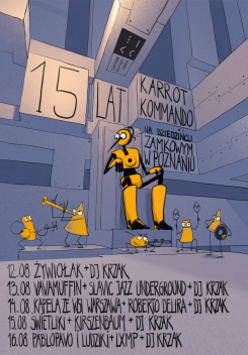 Kolorowy plaktat reklamujący trasę koncertową.