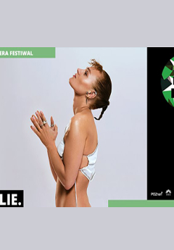 Plakat wydarzenia ze zdjęciem artystki.