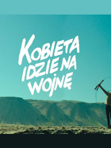 Plakat filmu: w prawym dolnym rogu postać kobiety celującej z kuszy, w tle islandzki krajobraz.