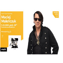 Maciej Maleńczuk na zdjęciu, po lewej informacje o wydarzeniu.