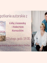 Plakat z informacjami o wydarzeniu i zdjęciami autorów biorących udział w spotkaniu.