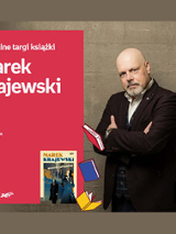 Plakat wydarzenia ze zdjęciem pisarza.