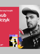 Plakat wydarzenia ze zdjęciem pisarza.