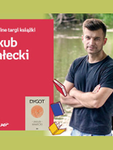 Plakat wydarzenia ze zdjęciem pisarza.