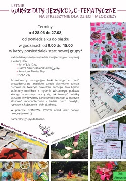Informacje z plakatu zawarte w artykule.Po prawej i na dole plansze i zdjęcia z zajęć.