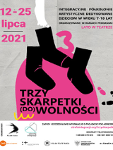 Grafika przedstawia trzy czarne skarpetki w środkowej części plakatu. Na dole i na górze czarne i różowe napisy informujące o wydarzeniu.