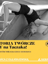 Tancerka w stojąca na rękach oparta o betonowe schody.