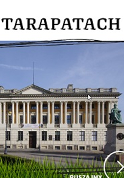 Biblioteka Raczyńskich. Na górze napis: W tarapatach.