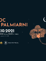 Tytuł i data wydarzenia. Po prawej księżyc i kwiat.