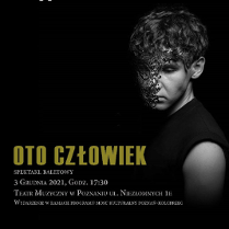 Plakat ze zdjęciem artysty i informacjami o spektaklu.