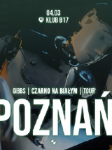 Człowiek - robot trzyma się za głowę."04.03 Klub B17. Gibbs/Czarno na białym/ Tour. Poznań".