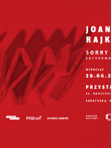 Czerwony plakat informacyjny z białym tekstem.