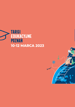 Różowa grafika z napisami informującymi o wydarzeniu. W prawym dolnym rogu fragment kuli ziemskiej, po której porusza się pociąg. Na nim siedzą chłopak i dziewczyna czytający książki.