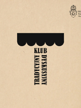 Czarne napisy "Tradycyjny Klub Dyskusyjny" na beżowym tle.
