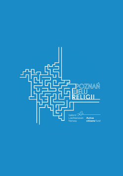 Na niebieskim tle biała grafika przypominająca labirynt i tytuł wydarzenia.