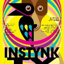 Kolorowa abstrakcja psa i ptaka z informacjami o wydarzeniu, które pojawiają się w opisie