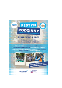 Plakat Festynu Rodzinnego dla mieszkańców os. Grunwald