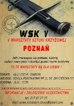 Plakat jest w jasnobrązowych barwach, napisay są w koloze czerwonym oraz czarnym. Wszystkie informacje opisane na plakacie zostay opisane w opisie.