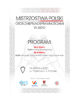Plakat Mistrzostw Polski osób z niepełnosprawnościami w judo