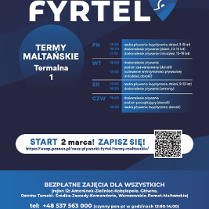 Na plakacie widać harmonogram zajęć oraz QR Code odsyłający do formularza zapisowego na zajęcia. Ponadto widoczne są dane kontaktowe, logo projektu oraz informacja do kogo skierowane są zajęcia.