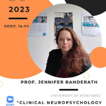 W graficznym kółku zdjęcie kobiety w rozpuszczonych brąz włosach i czarnej marynarce.