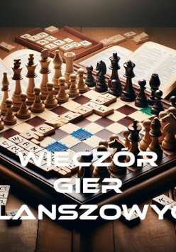 szachowniaca z figurami i literami z gry scrable