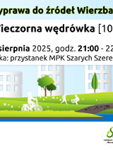 Baner promujący wydarzenie. Szczegółowe informacje z plakatu w treści artykułu. W tle zielone drzewa, rzeka i białe postacie.