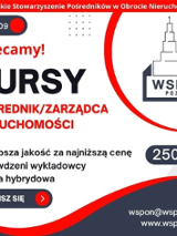 Czarne, białe i czerwone napisy. Tytuł kursu oraz zalety firmy: najlepsza jakość za najniższą cenę, sprawdzeni wykładowcy i nauka hybrydowa. Logo organizatora, numer kontaktowy. Przycisk zapisz się.