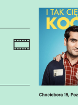 Niebieskie, jednolite tło. Z prawej strony plakat filmu prezentujący przytulającą się parę oraz tytuł filmu. Z lewej strony informacje o wydarzeniu i organizatorach, zawarte w treści artykułu.