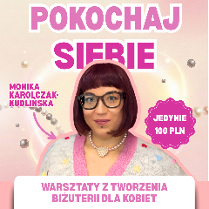 Portret uśmiechniętej kobiety otoczony różowym obramowaniem. W tle widać białą poświatę oraz perły. Wokół różowe napisy. Są to szczegóły wydarzenia zawarte w treści artykułu.