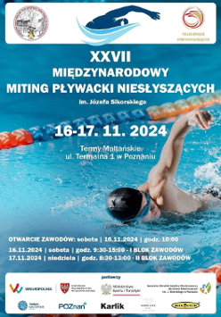 Plakat - XXVII Międzynarodowy Mityng Pływacki Niesłyszących