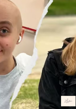 Plakat, który promuje koncert charytatywny, podczas którego będą zbierane pieniądze na leczenie młodej dziewczyny. Na plakacie dwa zdjęcia dziewczyny: przed i w trakcie leczenia.