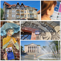 Kolaż zdjęć z miejsc położonych na Poznańskim Szlaku Jeżycjady