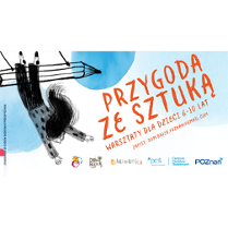 "Przygoda ze sztuką. Warsztaty dla dzieci 6-10 lat." Ołówek i dziewczynka.